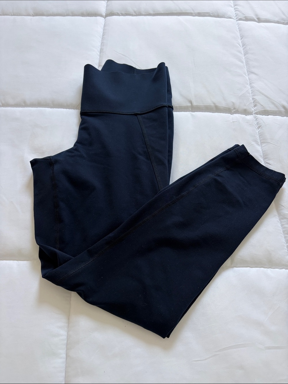 Navy  Active Leggings with Subtle Logo